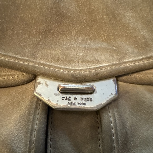 Rag & Bone Small Field Messenger Bag Purse Grey  Brown Leather Grunge Y2K